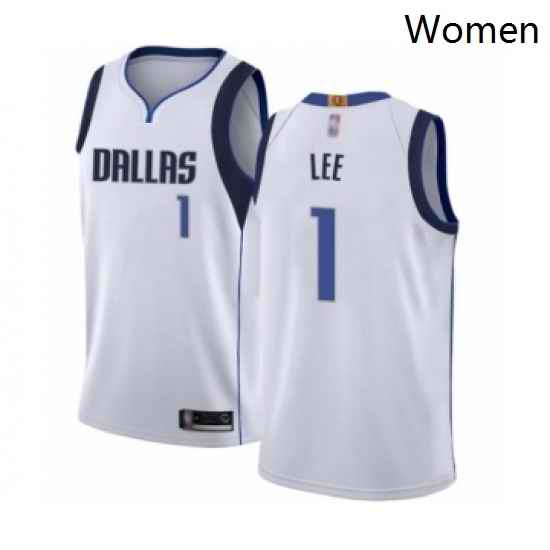 Womens Dallas Mavericks 1 Courtney Lee Authentic White Basketball Jersey Association Edition